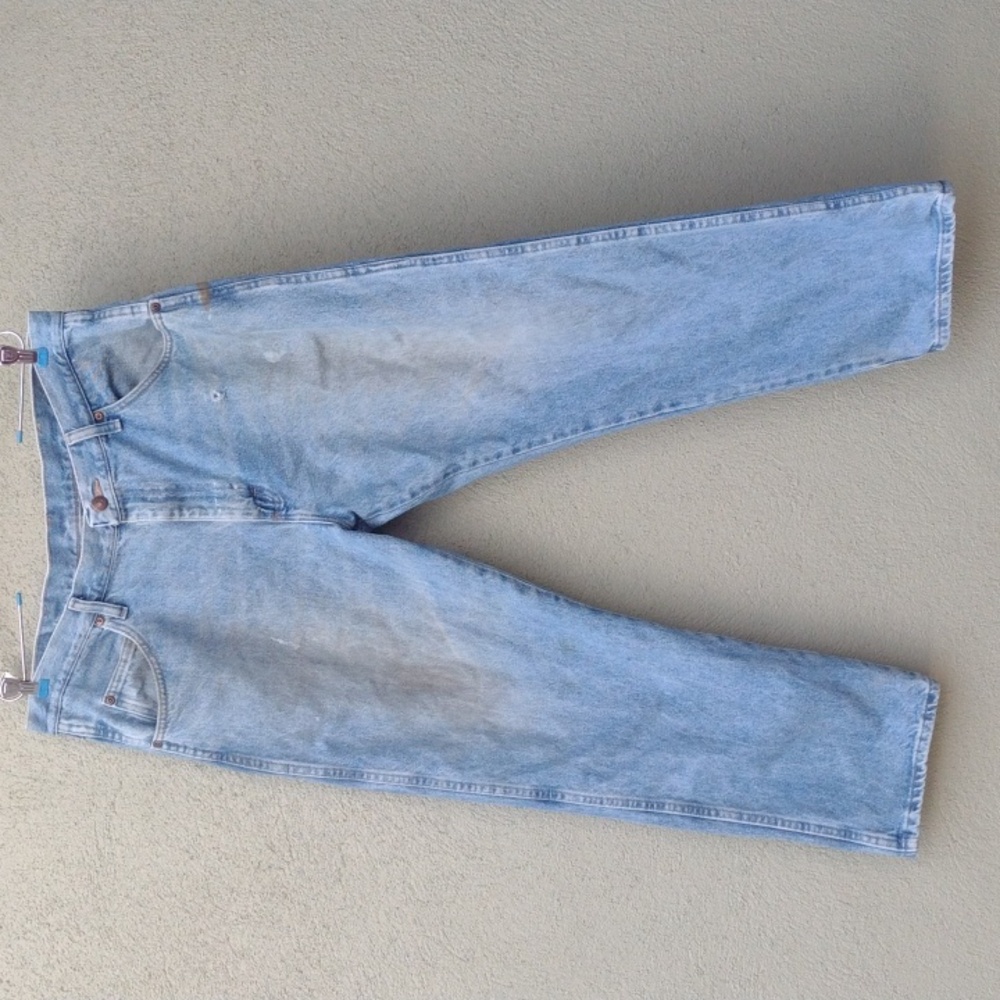 Distressed Wrangler Regular Fit Non-stretch Jeans 38x29